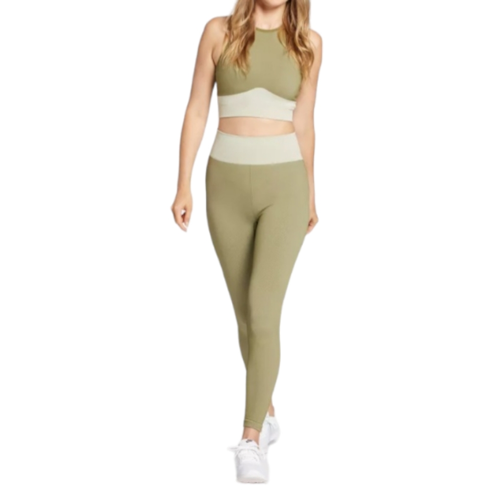 DSG X TWITCH + ALLISON Women's Sage Green Seamless Iridescent Tight Leggings NWT